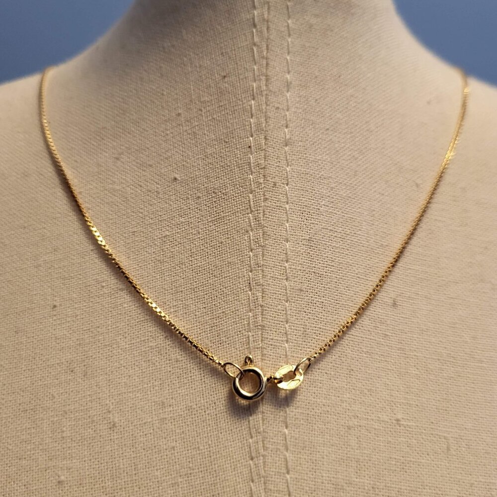 18" 14K Gold Box Chain Necklace